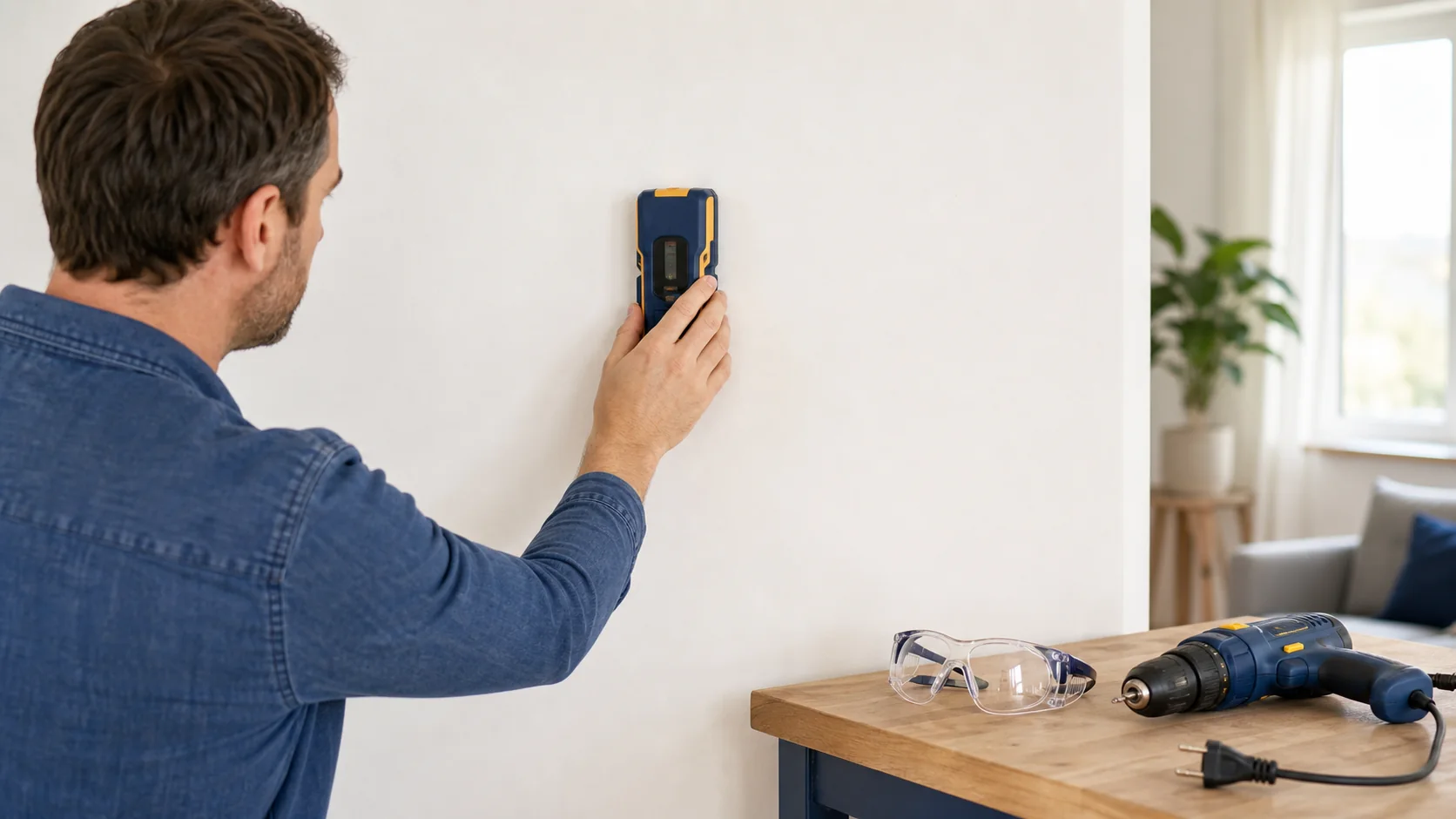 Utilisation d’un détecteur de matériaux sur une cloison avant perçage